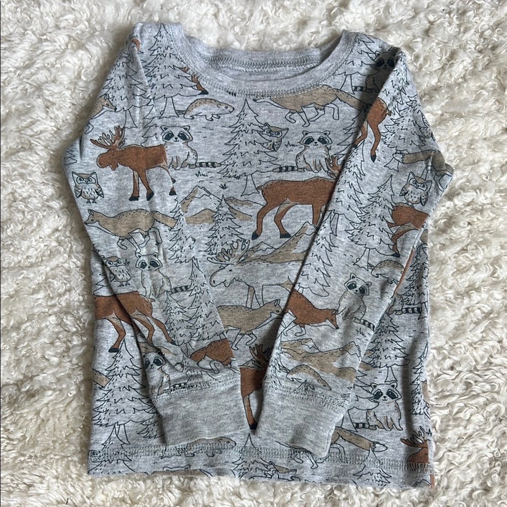 Carter's Kids Gray Animal Print Long Sleeve Shirt 4T
